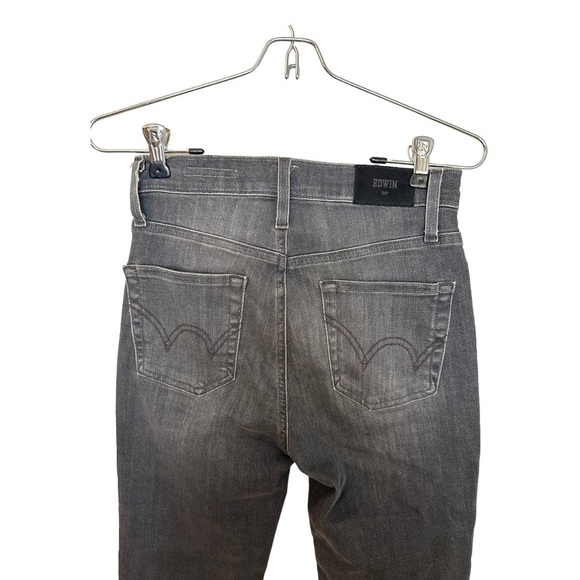 Edwin Bree High Waist Raw Hem Straight Leg Jeans 25 - Picture 8 of 9